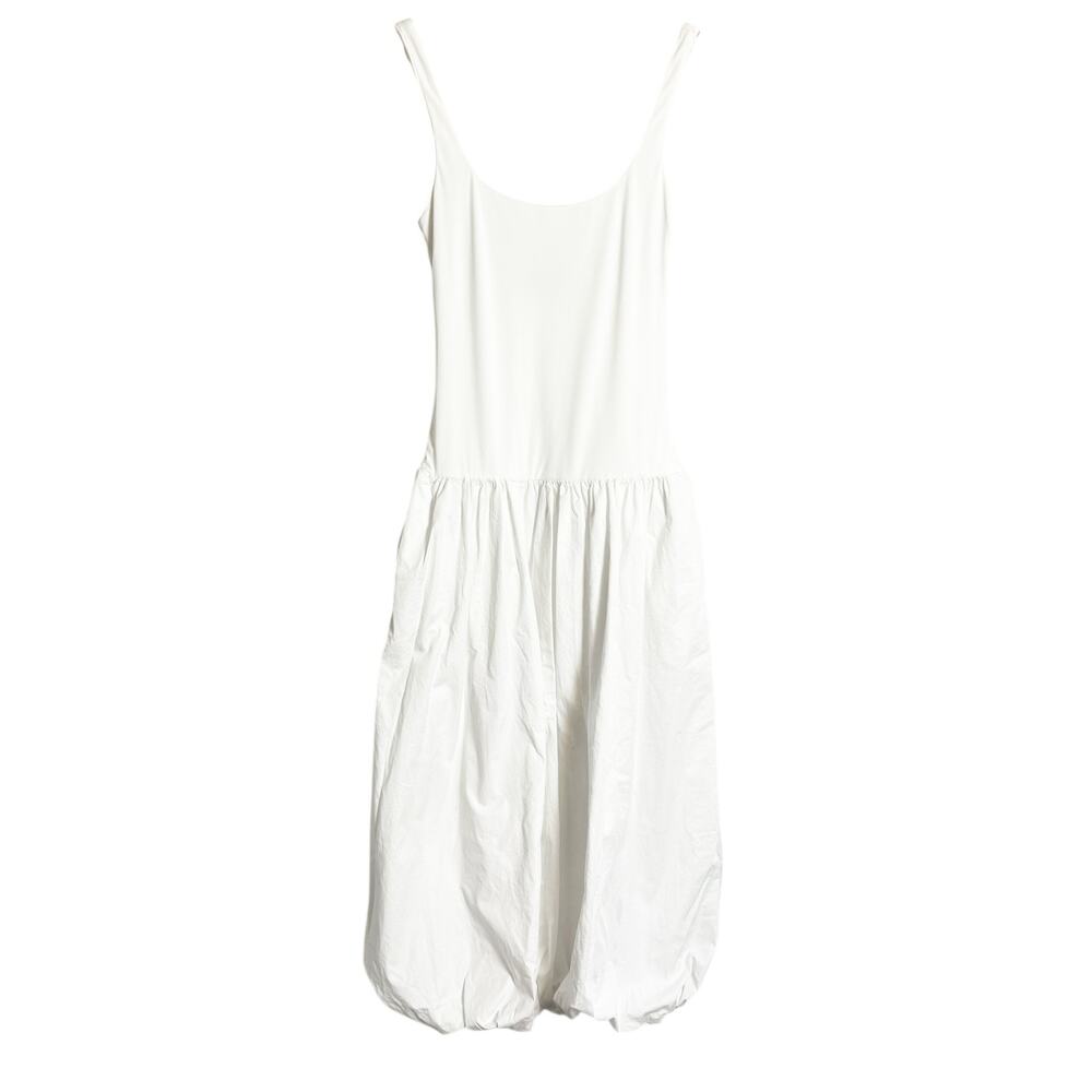 Zara White Midi Bubble Hem Dress - Picture 2 of 11